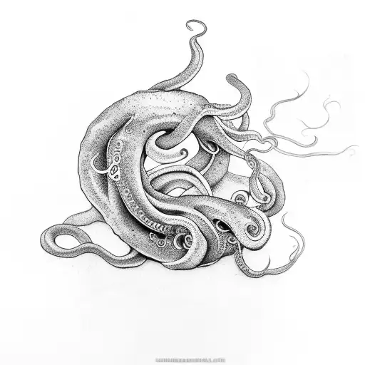 Jelly with long tentacles  tattoo design idea