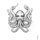 poseidon fights with octopus tattoo design idea