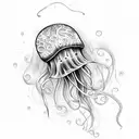 Jellyfish with long tentacles  tattoo design idea