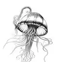 Jellyfish with long tentacles  tattoo design idea