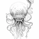 Jellyfish with long tentacles  tattoo design idea