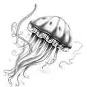 Jellyfish with long tentacles  tattoo design idea