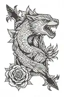 perseverance, struggle, and self-reflection. metaphor for life struggles and challenges. resilience and vulnerability tattoo design idea