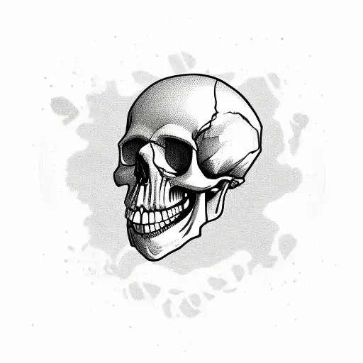 skull with hand that smothers face tattoo design idea