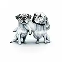 Volcano with the numbers 312 and two dogs dancing on top tattoo design idea