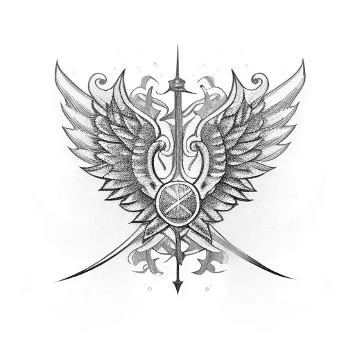 knight with wings tattoo design idea