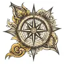 broken compass tattoo design idea