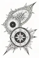 broken compass tattoo design idea