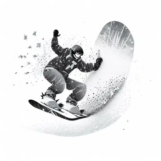 snowboarding snow tattoo design idea
