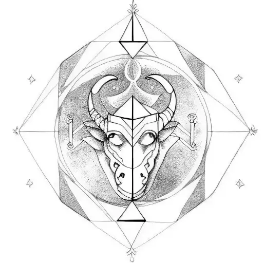 Capricorn Pisces Aries symbol tattoo design idea