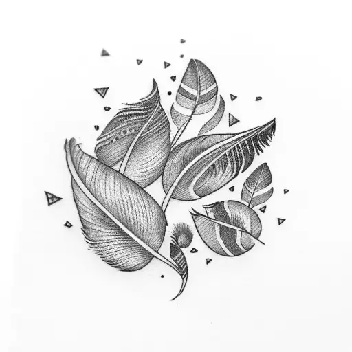 Feather M G tattoo design idea