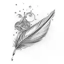 Feather M G tattoo design idea