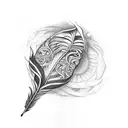 Feather M G tattoo design idea