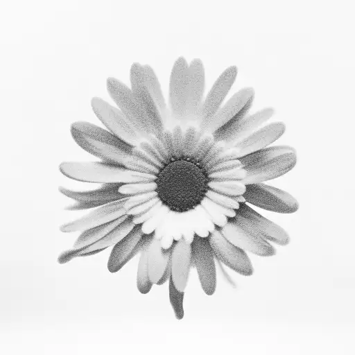 A cloud-shaped daisy floating in the air surrounded by silence tattoo design idea