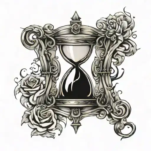 broken hourglass tattoo design idea
