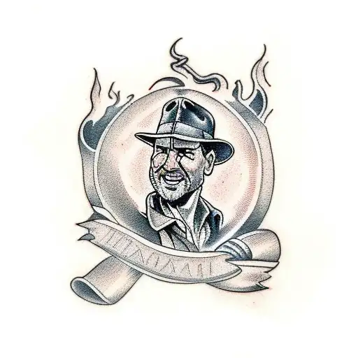 indiana jones tattoo design idea