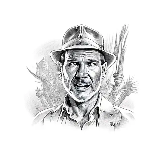 indiana jones tattoo design idea