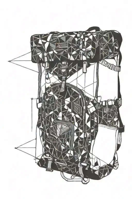 CAMPING BACKPACK HOLDING SOME tattoo design idea