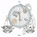 libra pisces and leo zodiac sign tattoo design idea