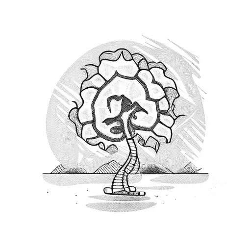 coconut tree tattoo design idea