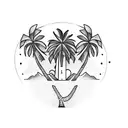 coconut tree tattoo design idea