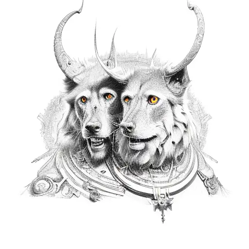 three hells hounds tattoo design idea