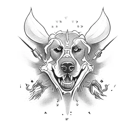 three devil hounds tattoo design idea