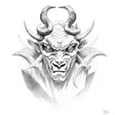 demon ram tattoo design idea