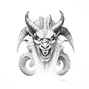 demon ram tattoo design idea
