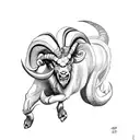 demon ram tattoo design idea