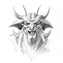 demon ram tattoo design idea
