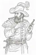 A Cossack smokes a pipe tattoo design idea