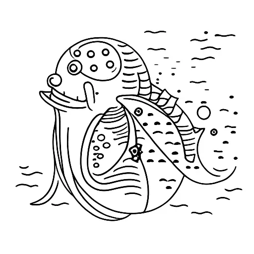 fishman on motor boat tattoo design idea