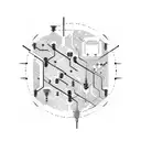 circuit board with molecules tattoo design idea