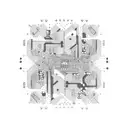 circuit board with molecules tattoo design idea