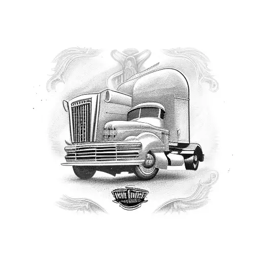 A GMC truck with a poker hand on the side, with each card representing a different Jack Daniels product tattoo design idea