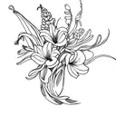 lily's snapdragons doves tattoo design idea