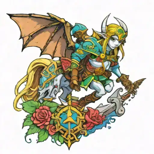 Zelda and World Of Warcraft tattoo design idea