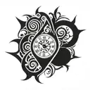 Dali style water drop clock tattoo design idea