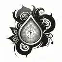 Dali style water drop clock tattoo design idea