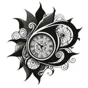 Dali style water drop clock tattoo design idea