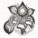 Water drop air earth tattoo design idea