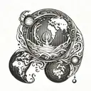 Water drop air earth tattoo design idea