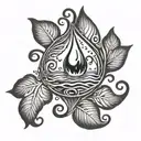 Water drop air earth tattoo design idea