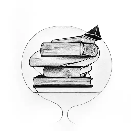 Books, Kitchen, Wine  tattoo design idea
