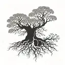 roots and tree growing containing geographical coordinates tattoo design idea