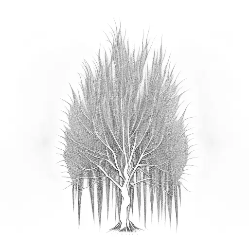 weeping willow tattoo design idea