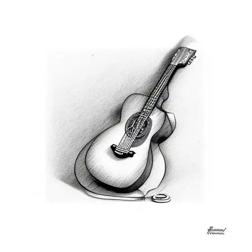 in memory of Dad within Accoustic Guitar tattoo design idea