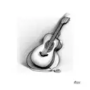 in memory of Dad within Accoustic Guitar tattoo design idea
