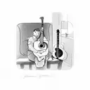 in memory of Dad within Accoustic Guitar tattoo design idea